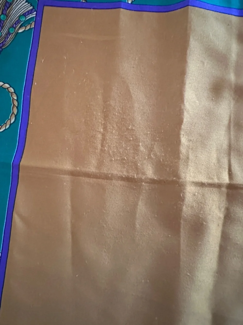 EMERAUDE SQUARE SILKY (POLY) TASSEL PRINT SCARF 31